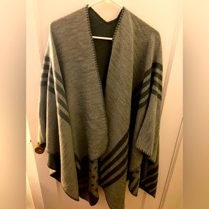 Warm Gray Reversible Wrap / Shrug / Poncho